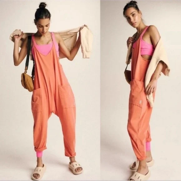 NWOT Free People Movement | Hot Shot Onesie In Mandarin Red | Small - Picture 3 of 15